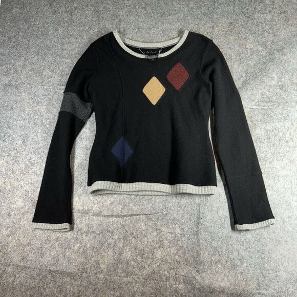 Eko-Logic 100% Recycled Cashmere Sweater Womens Large Retro USA Handmade Flaws - Picture 1 of 10